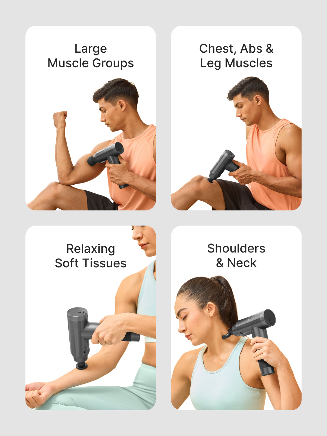 Cult Impact Pro, Full Body Professional Gun Massager, 4500 mAh battery, Deep Tissue Percussions, 4 Interchangeable heads, 6 Speed levels, Silicone head.