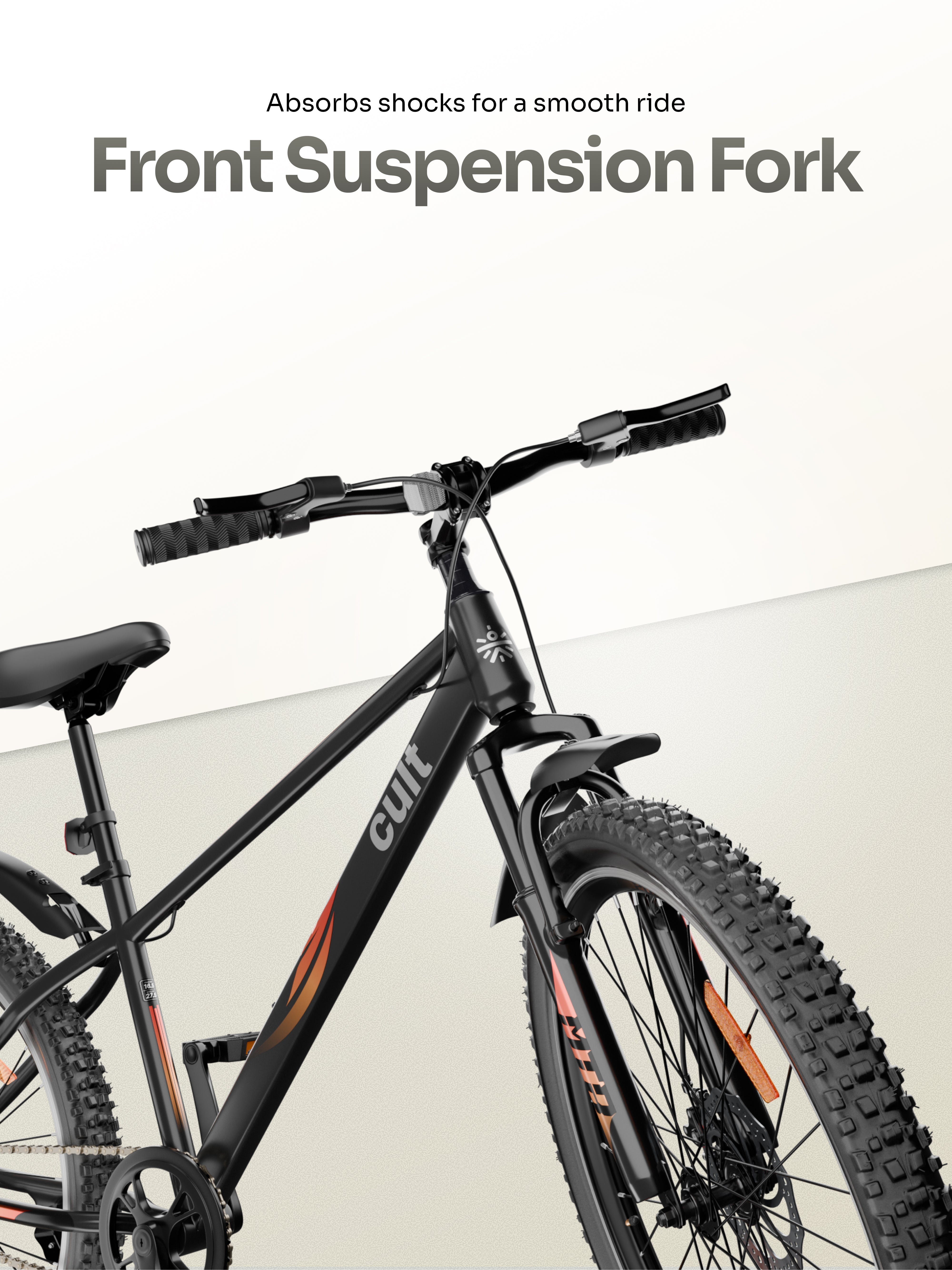 Cult Phoenix 29T Steel Mountain Bike with Dual Disc Brake and Front Suspension, Black