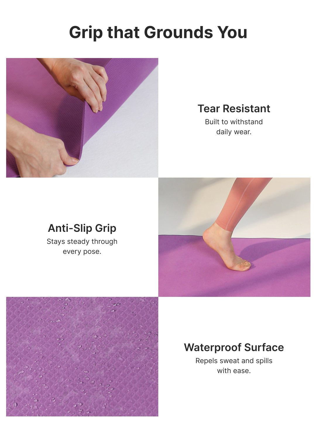 Cult Yoga Mat EVA 5mm with Carry Strap Non-Slip, Lightweight & Cushioned Exercise Mat Sweat-Resistant, Durable & Eco-Friendly for Yoga, Pilates, Stretching, Meditation & Home Gym Purple