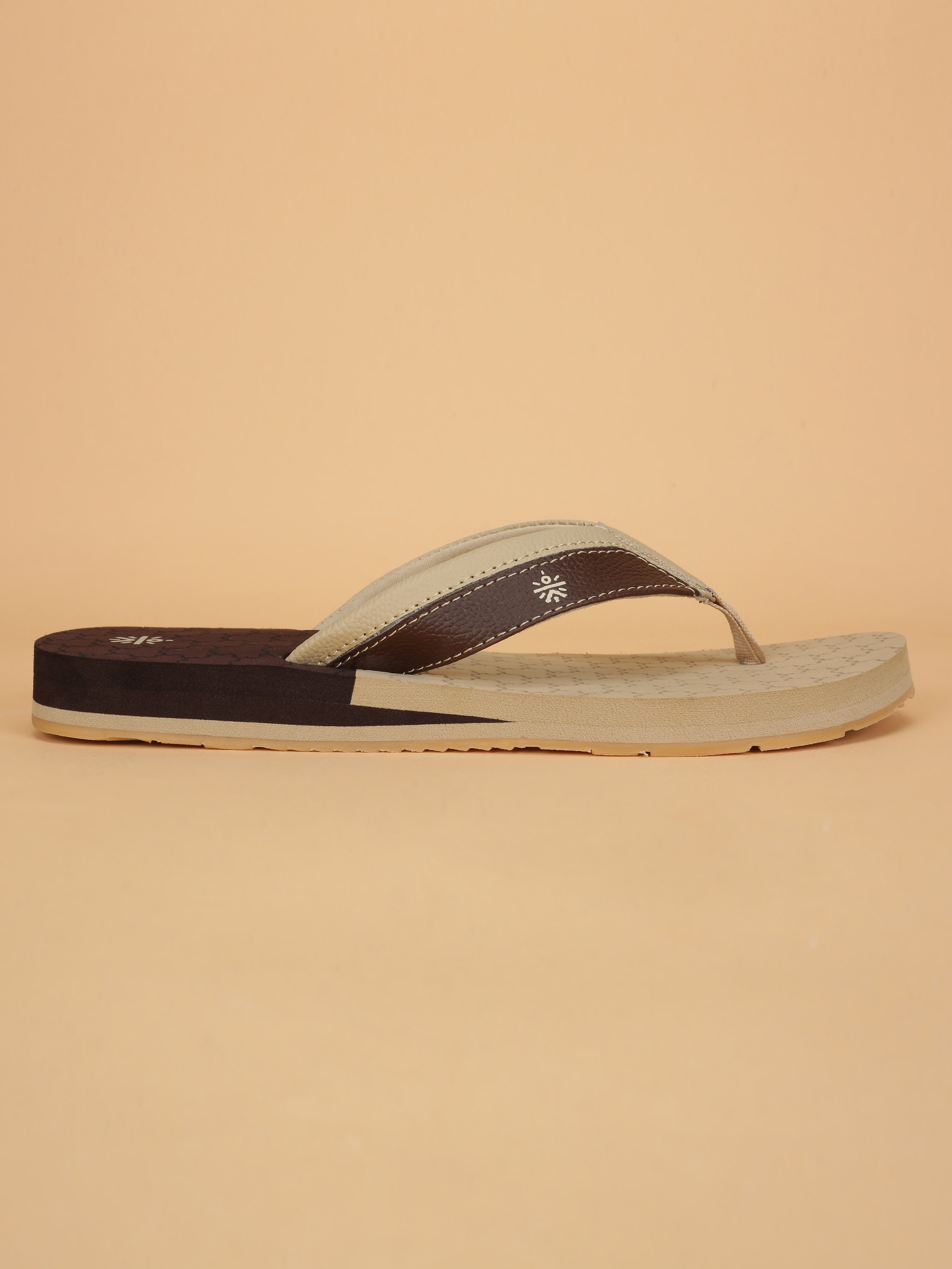 Cult Men's Hexa Flip Flops - Beige