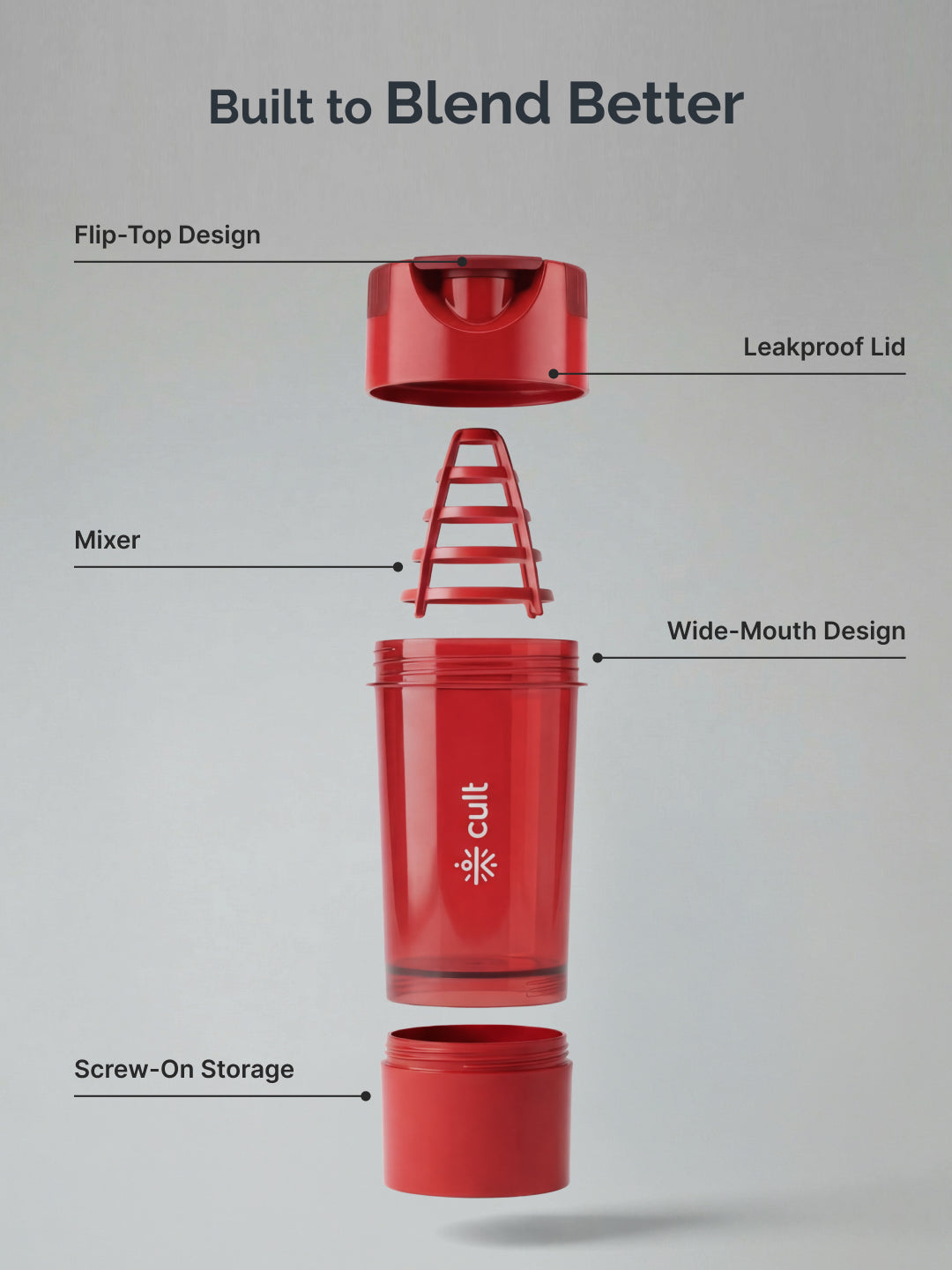 cult Cyclone Shaker 500 ML Red
