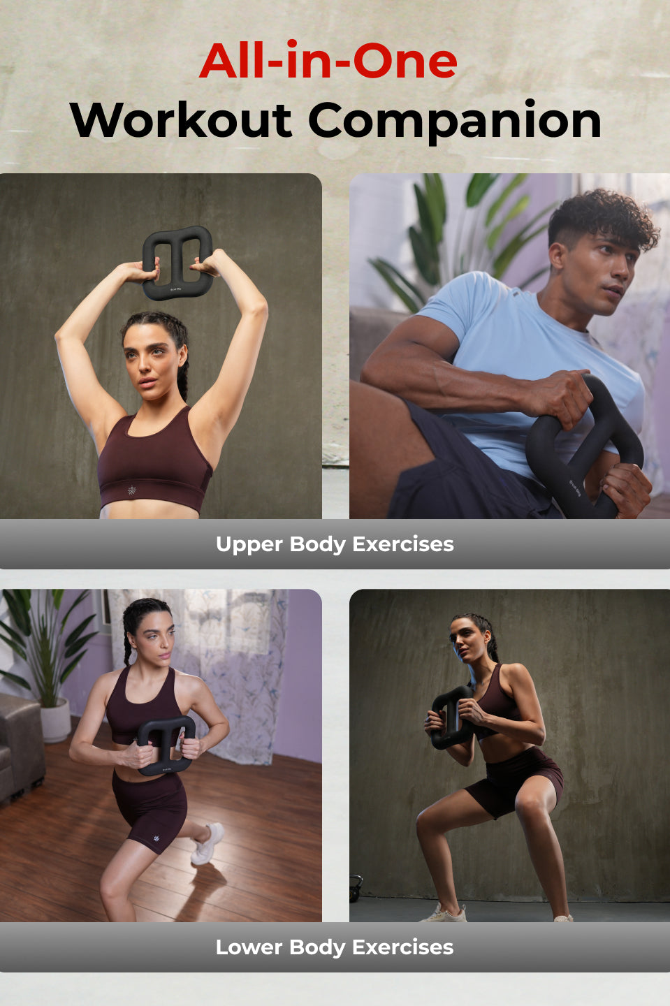 Cult MultiFlex 4KG 3-in-1 Neoprene Coated Weight | Use as Kettlebell, Dumbbell & Weight Plate | Ideal for Full Body Workouts