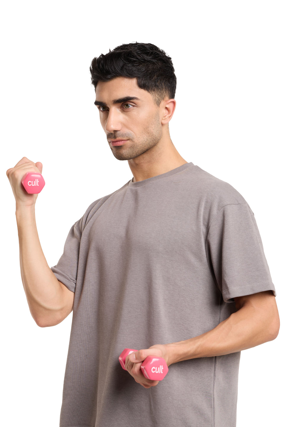 Cult 1KGx2 Vinyl Dumbbells For Home & Gym Exercises (Pink)