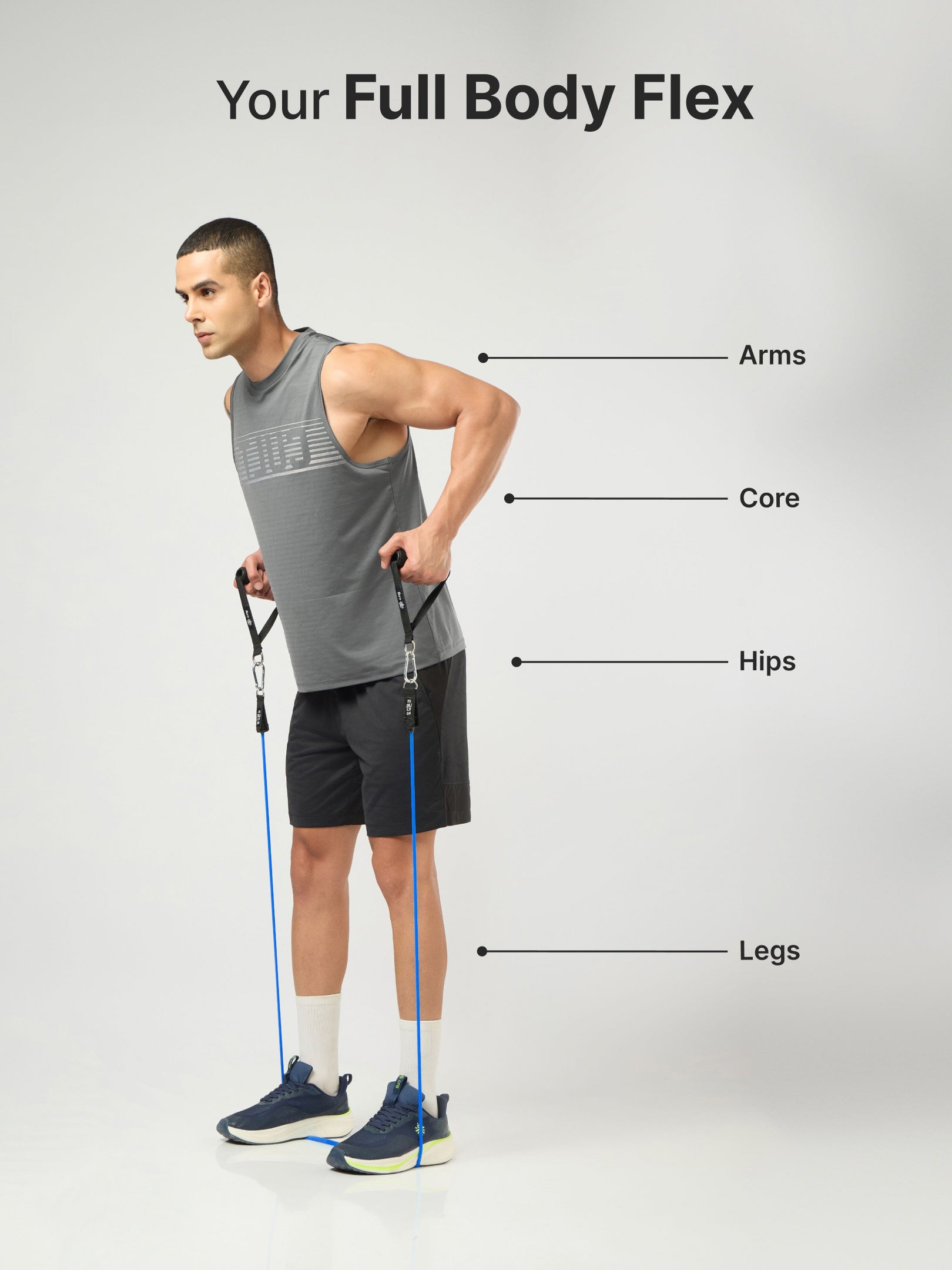Cult Toning Tube for Exercise & Stretching with Foam Handles, Door Anchor | Resistance Band Suitable for Home & Gym Workout for Men & Women | Medium Resistance 12-15 Kgs, Blue