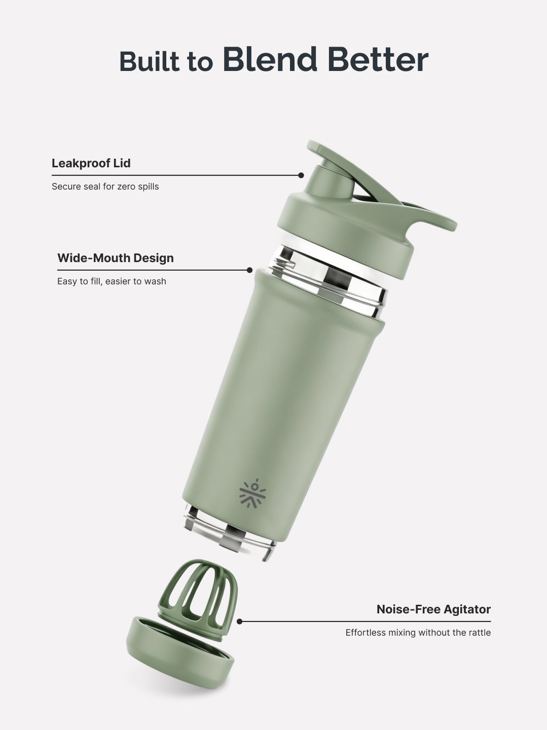 Cult Green Steel Shaker Bottle 700 ml with Bottom Opener – Leakproof & Built for Performance