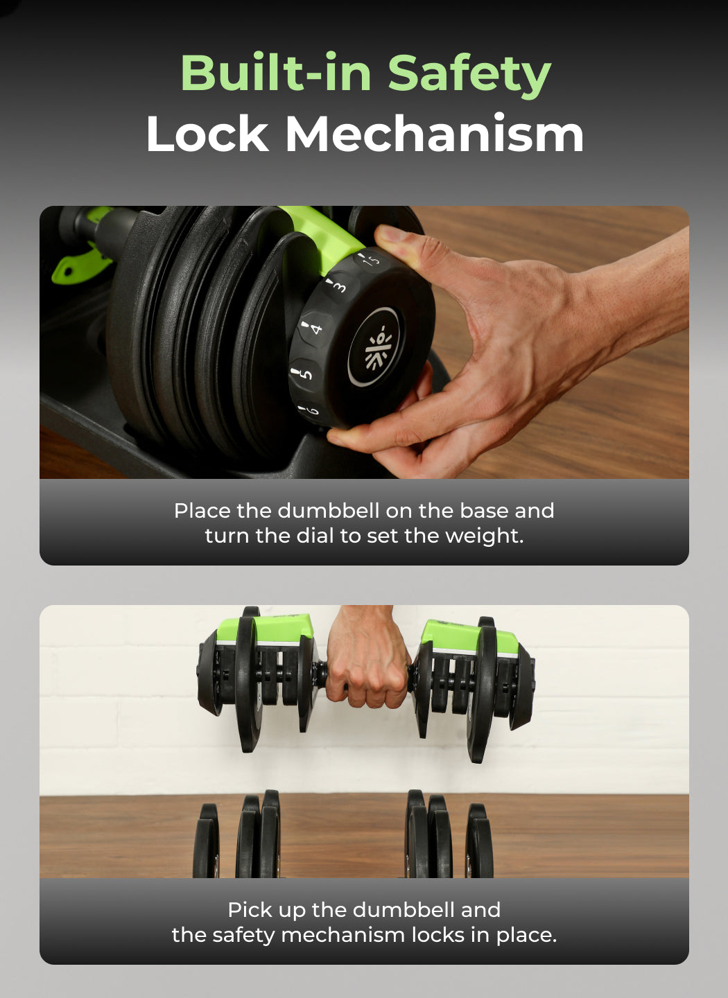 Cult 16kg Adjustable Dumbbell | 12 Weight Options (1.5kg-16kg) | Quick Weight Adjustment Dial | Non-Slip Compact Home Gym Dumbbell - Black