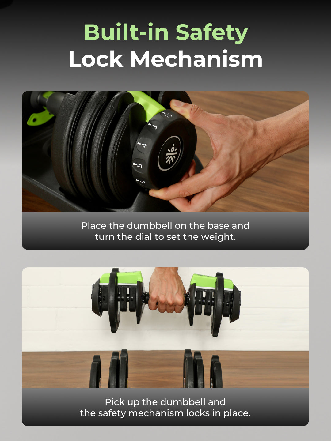 Cult 16kg Adjustable Dumbbell | 12 Weight Options (1.5kg-16kg) | Quick Weight Adjustment Dial | Non-Slip Compact Home Gym Dumbbell - Black
