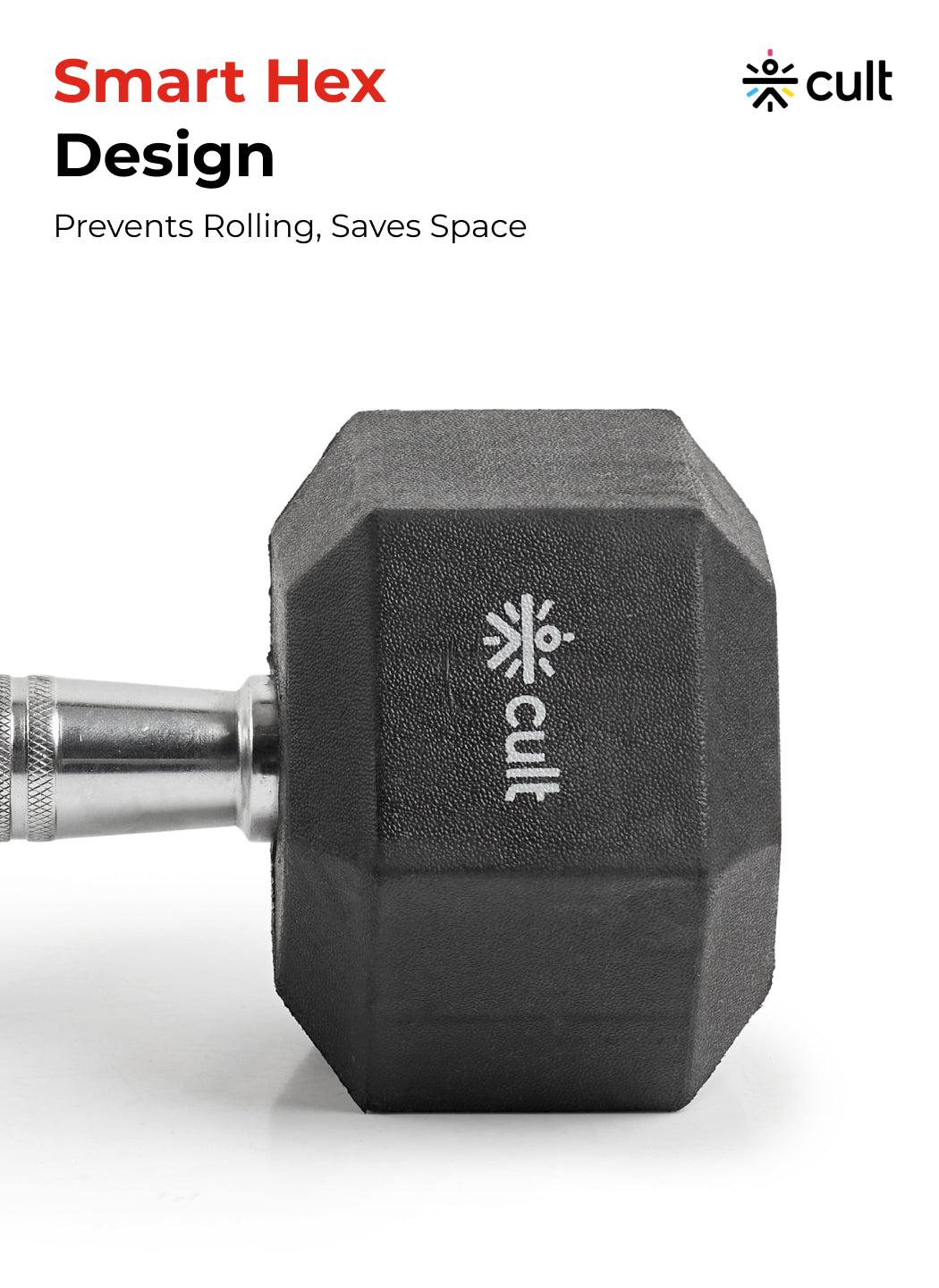 Cult 7.5Kg Hex Dumbbells For Home & Gym Exercises, Set of 2, (Black)