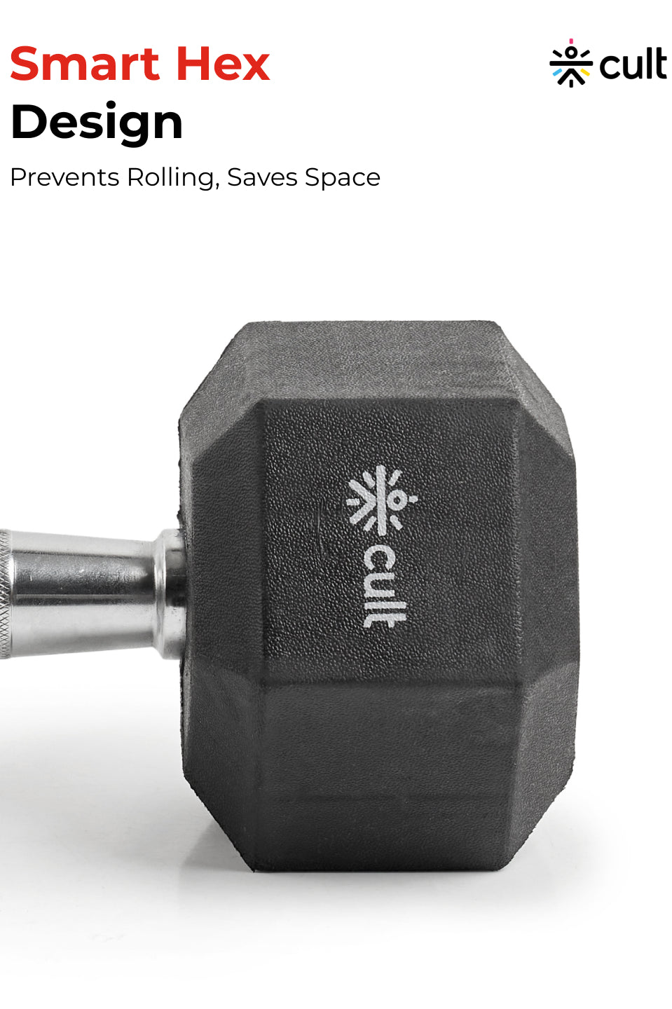 Cult 7.5Kg Hex Dumbbells For Home & Gym Exercises, Set of 2, (Black)
