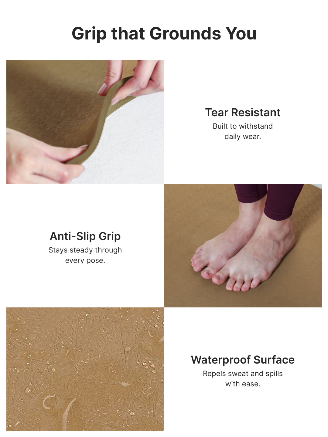 CULT Ultra Cushioned 8mm TPE Yoga & Pilates Mat Eco-Friendly, Skin-Friendly, Anti-Skid, Tear-Resistant, Lightweight & Portable with Carry Strap and Bag Ideal for Home, Gym & Outdoor Workouts - Brown