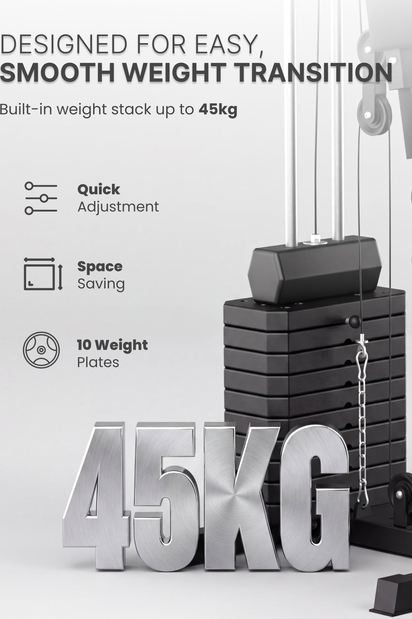 Cult Home Strength Multi Gym Machine | 45 kg Weight Stack | Multi Exercises | High, Mid & Low Pulley | Adjustable Seat | All-in-One Home Gym Equipment for Full Body Strength Training