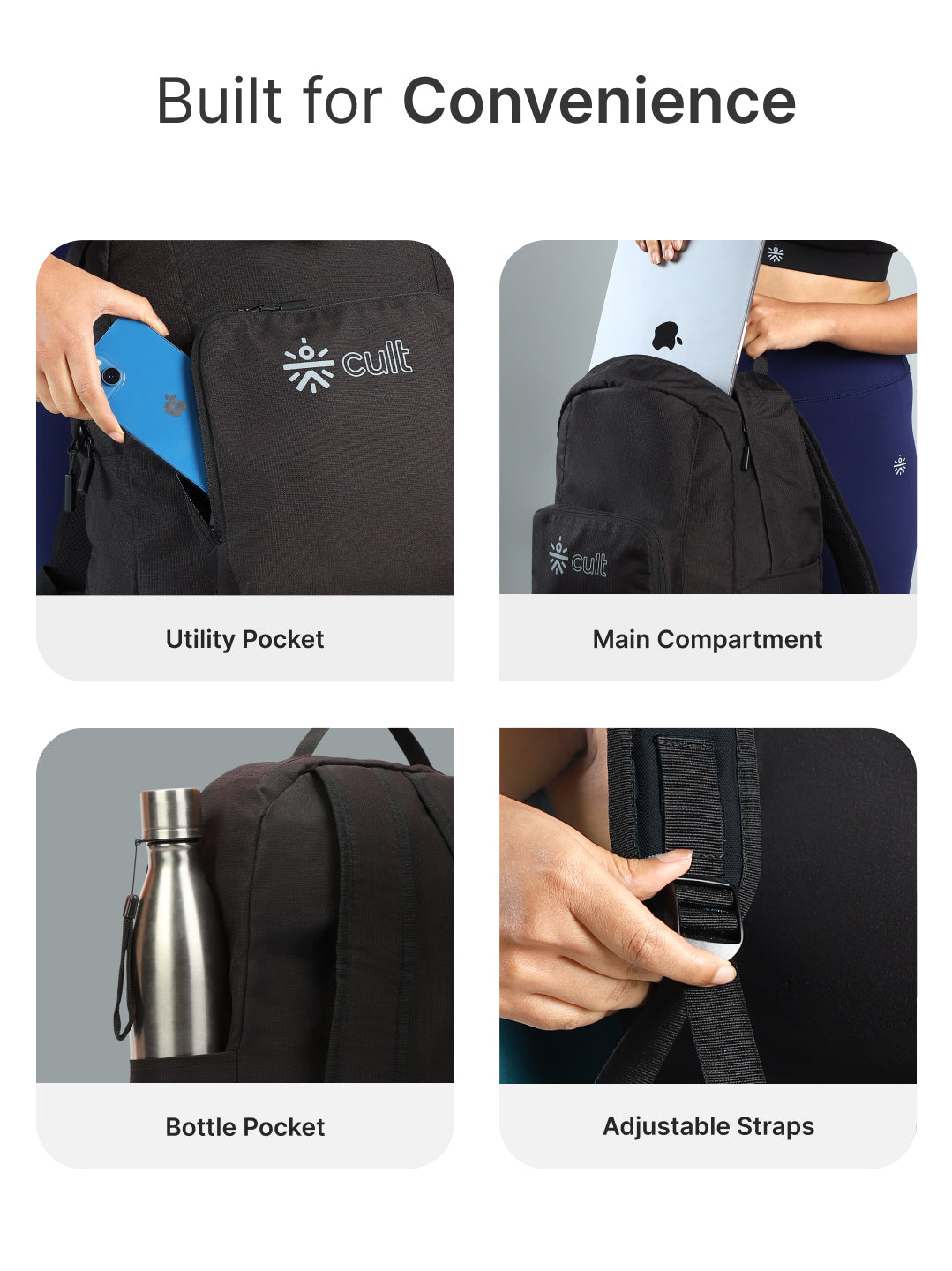 cult Foldable Backpack 25L Black