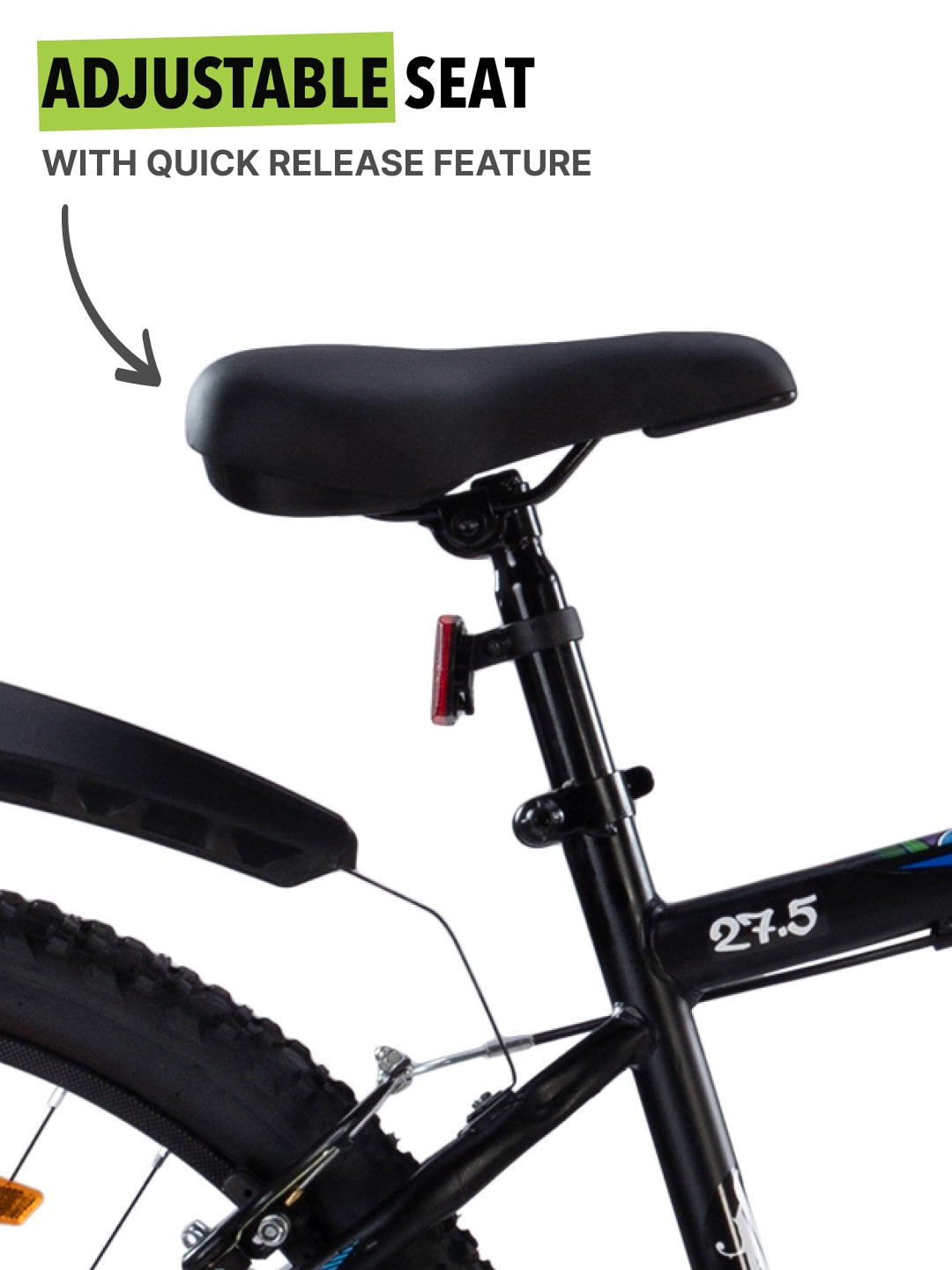 STUDPRO27.5TBLACK Steel Single Speed 27.5 inch Mountain Cycle with Single Wall Rim and Rigid Fork