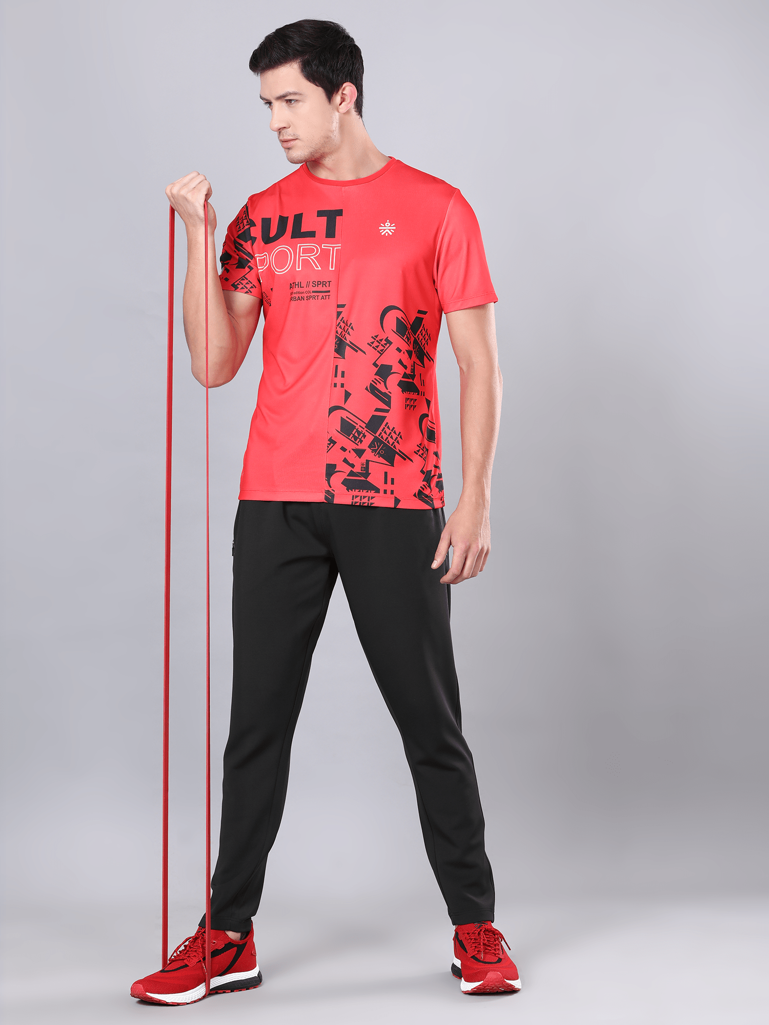 Dugout Houndstooth Red Workout Tee