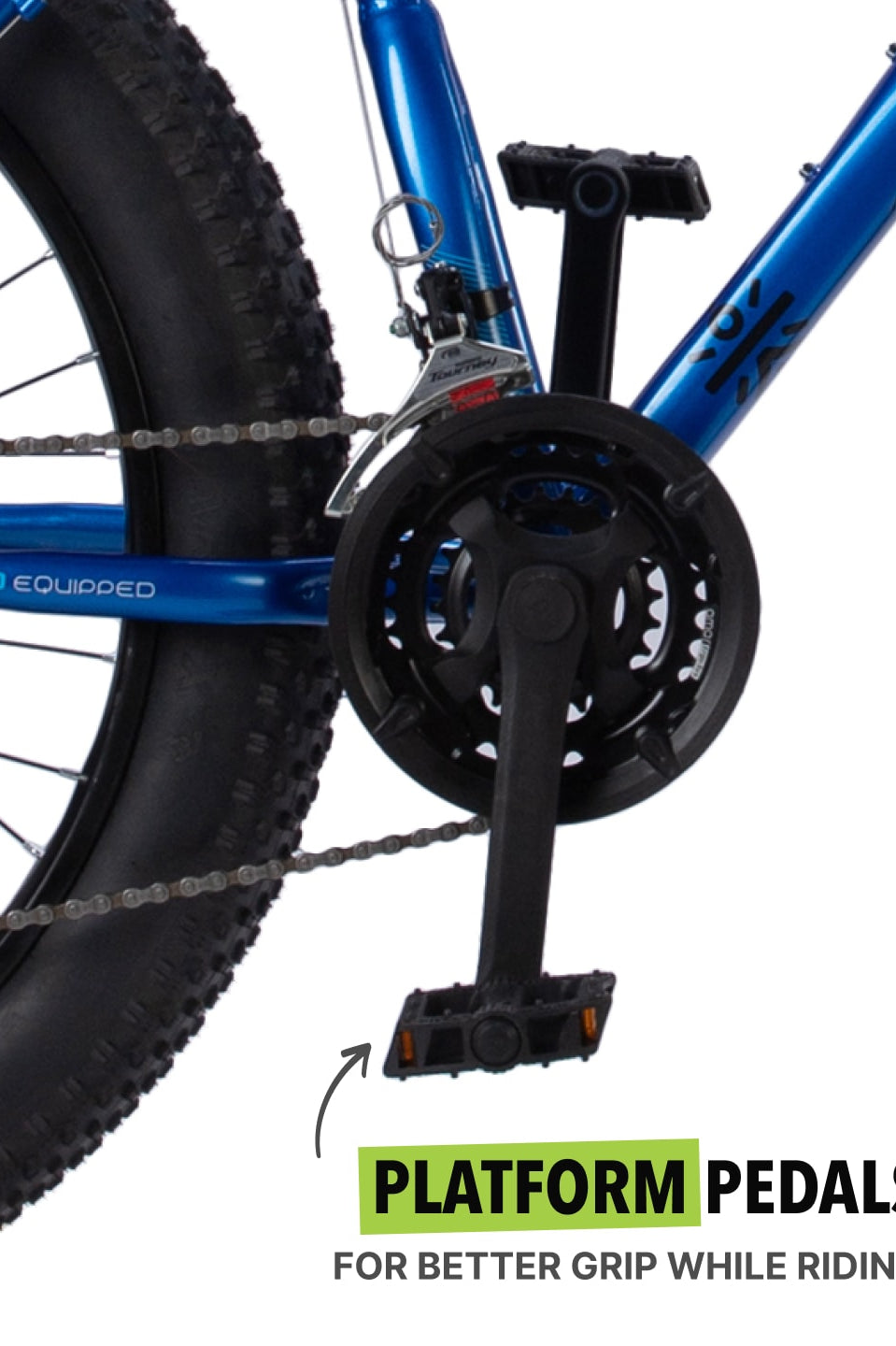 Monstro 26T Fat Bike – 21 Speed Shimano Gear, Front Suspension, Dual Disc Brake, Blue