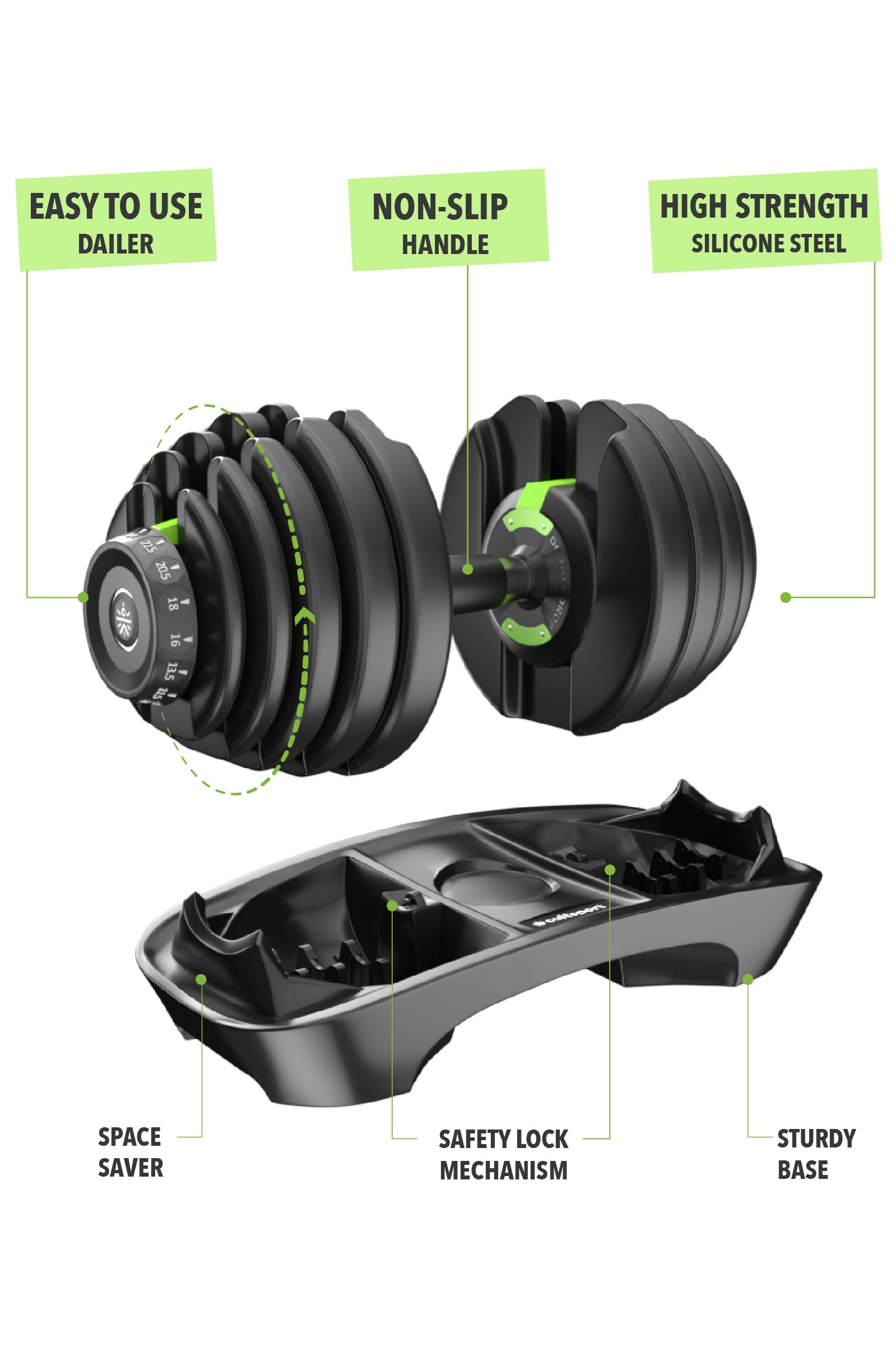 Cult 24x2 kg Compact Adjustable Dumbbells (2.5kg to 24kg), Easy Weight Change: 15-in-1 (Pair of 2-24Kg adjustable Dumbbells) (6 Months extended Warranty only on Cultstore.com)