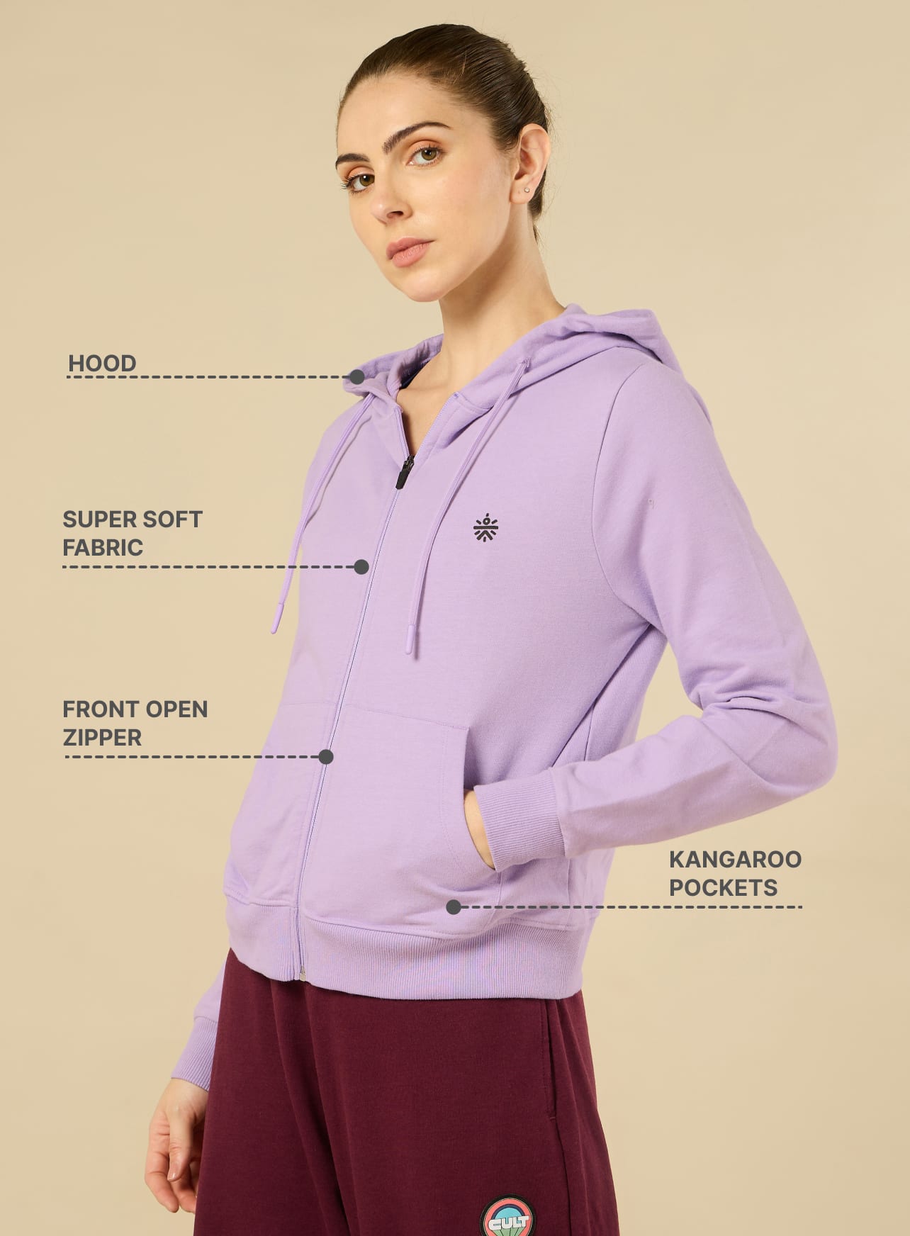 All Day Cover up Purple Hoodie