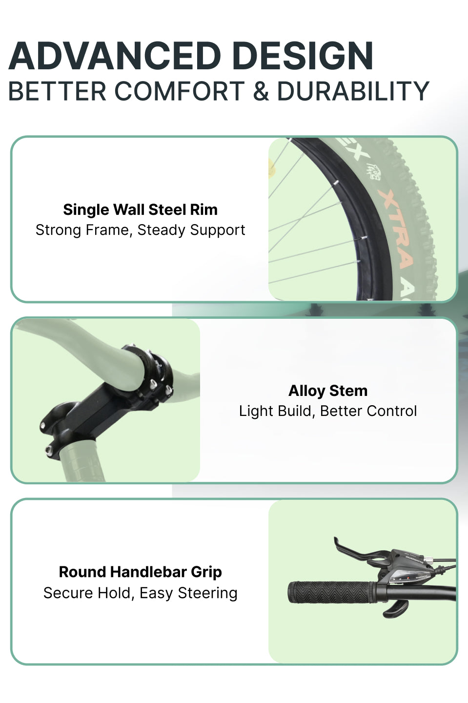 Rogue Mountain Bike Steel 21 Speed Cycle 26 inch Fat Tyre, Black With Front Suspension, Single Wall Rim and Dual Disc Brakes, Ideal For 5 ft to 5.7 ft, Free Trainer Sessions and Cycling Event