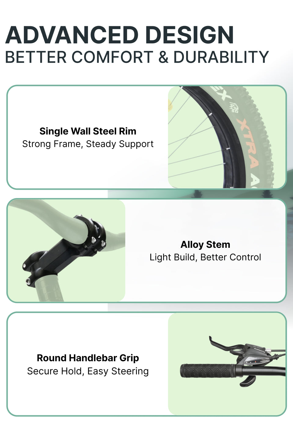 Rogue Mountain Bike Steel 21 Speed Cycle 26 inch Fat Tyre, Blue With Front Suspension, Single Wall Rim and Dual Disc Brakes, Ideal For 5 ft to 5.7 ft