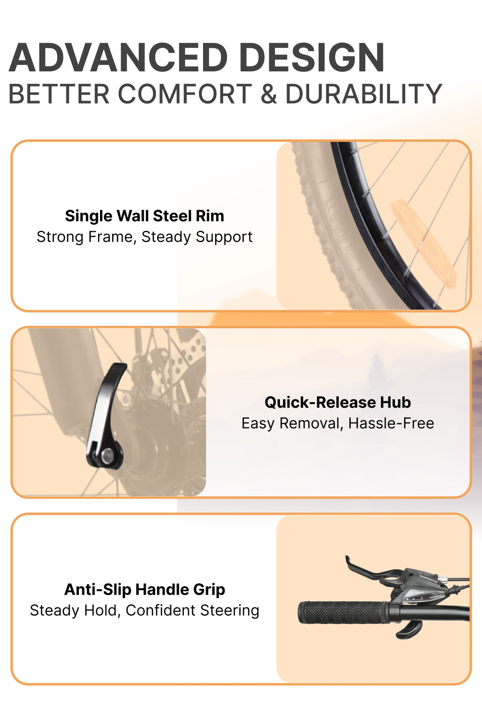 UT1000S26 Mountain Bike Steel 21 Speed Cycle Shimano Gear 26 inch, Grey With Front Suspension, Single Wall Rim and Dual Disc Brakes Ideal For 5 ft to 5.7 ft