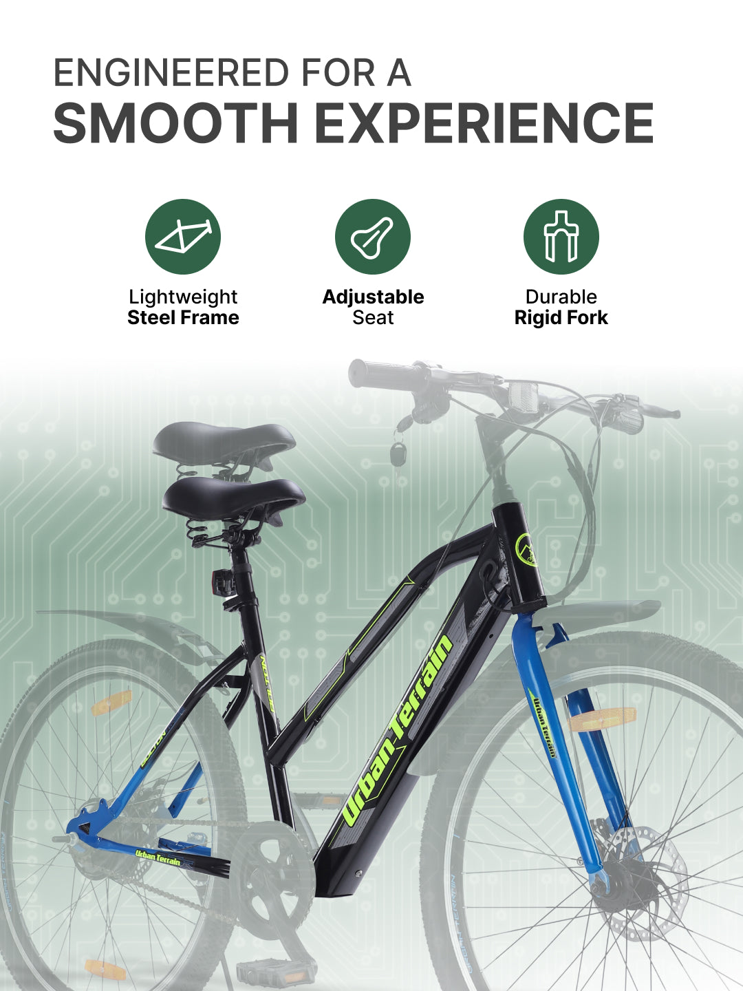 BOLTON27.5TBLACK with 4 hrs Fast Charge, Cycling Event BLDC Motor 27.5 inches Single Speed Lithium-ion (Li-ion) Electric Cycle, Ideal for Unisex, 15+ Years