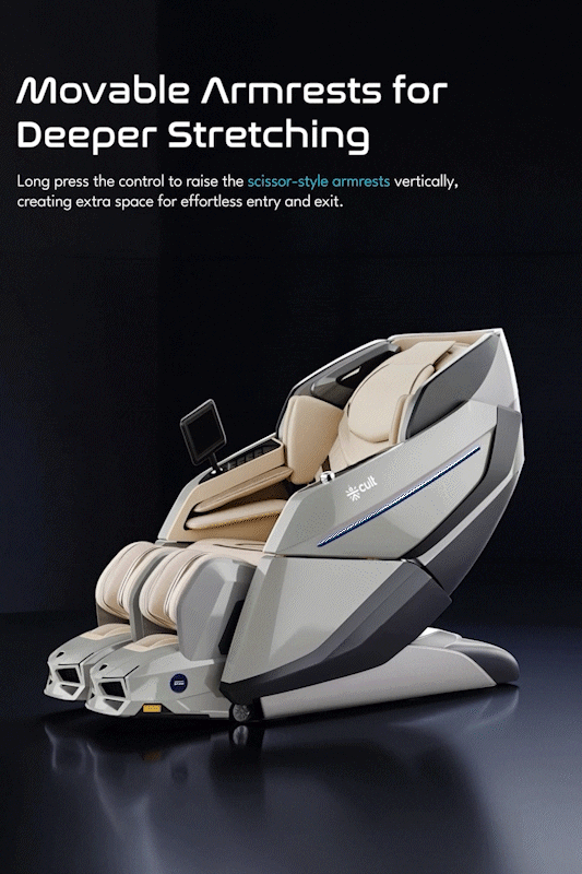 Cult Tranquil Massage Chair | Adaptive AI Body Detection | Zero Gravity Recline & Thai Stretch | Movable Armrest with Rovo Walking Technology | HD Touch Display | 3D + 4D Full Body Massage Chair