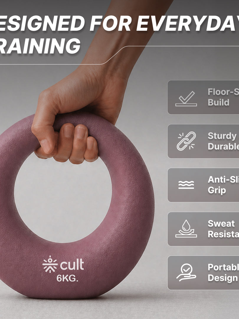 Cult Moon Kettlebell 6 Kg with Neoprene Coating, Cast Iron Core, Wide Handle & Stable Base for Strength Training & Home Workouts