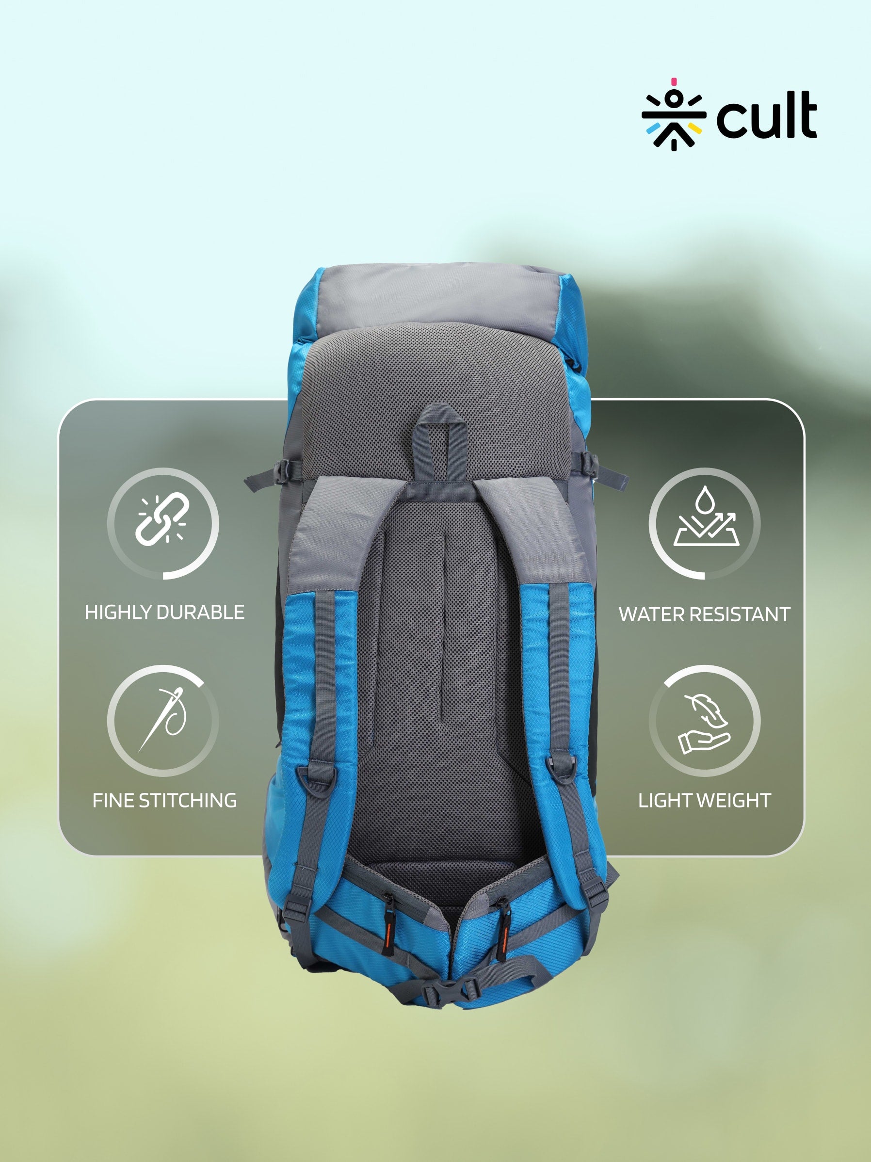 Travel Trekking Rucksack 75 L Blue