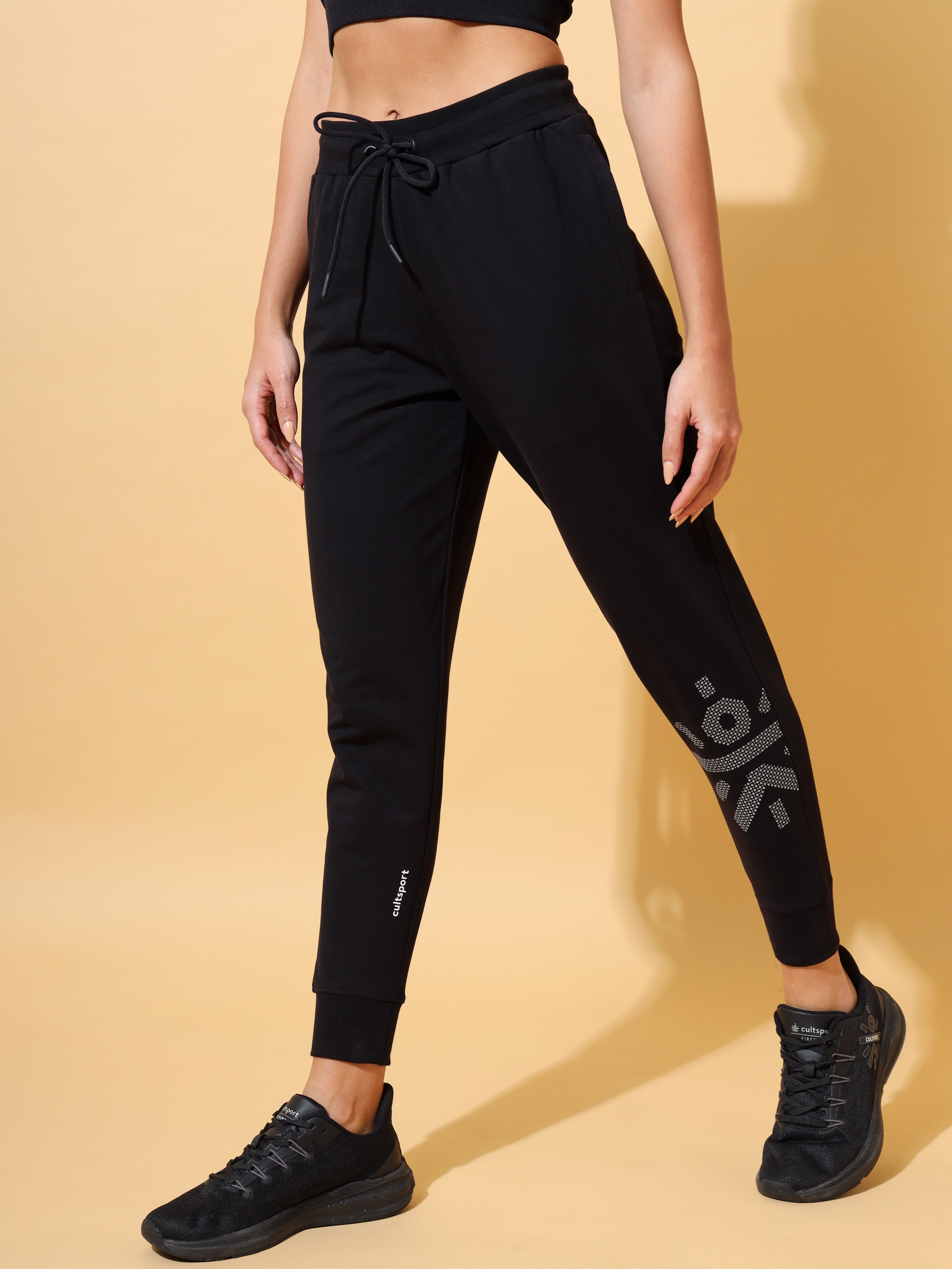 Solid Comfort Jogger with Placement Logo Print