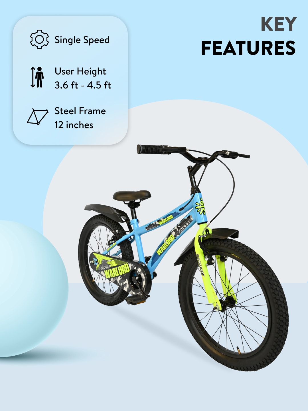 Warlord 20T Steel Frame Kids Bike Blue