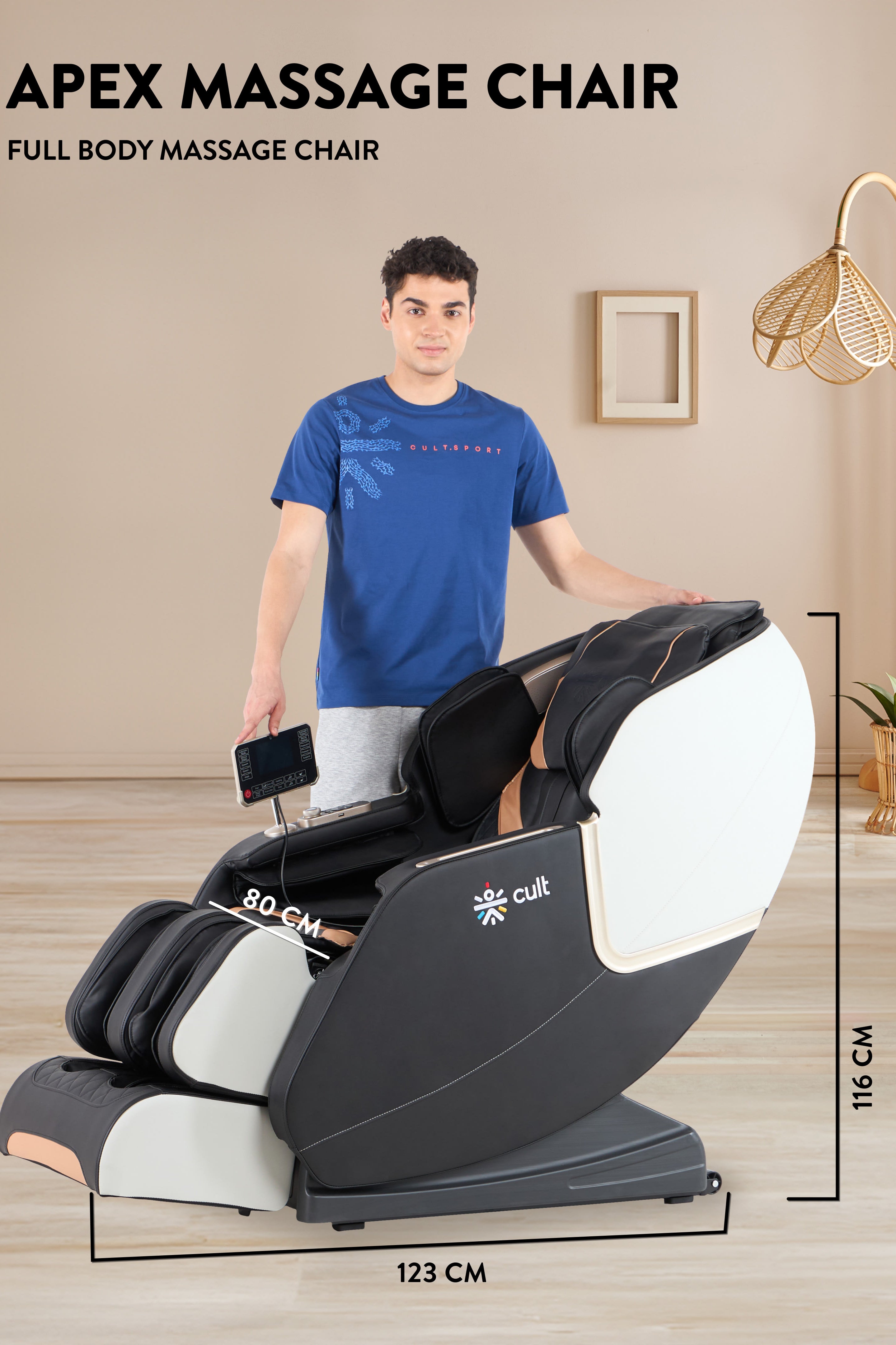 Cult Apex Massage Chair with Zero Gravity, SL Track 2D Massage Technique and Bluetooth AI voice Function For Full Body Massage At Home