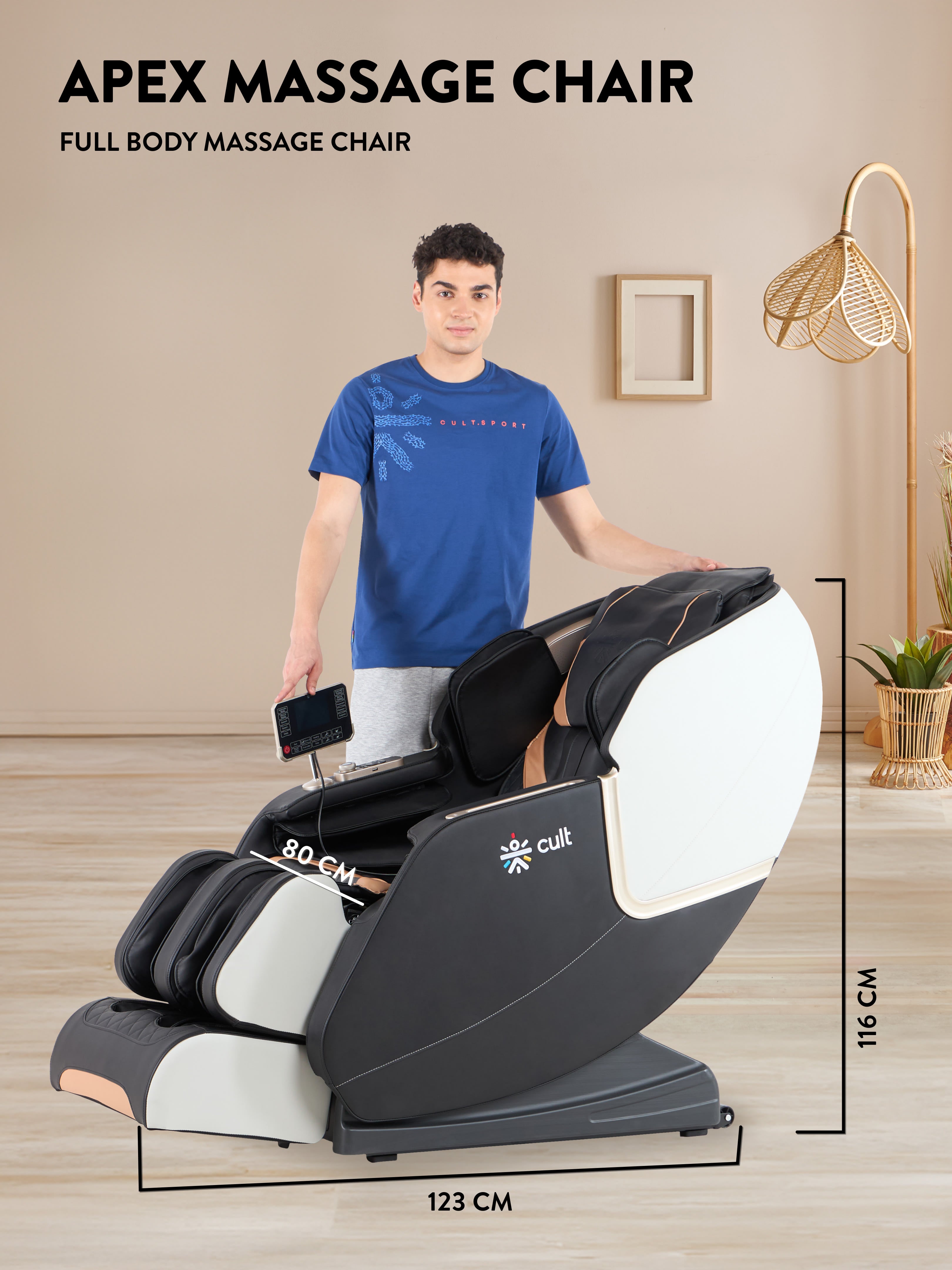 Cult Apex Massage Chair with Zero Gravity, SL Track 2D Massage Technique and Bluetooth AI voice Function For Full Body Massage At Home