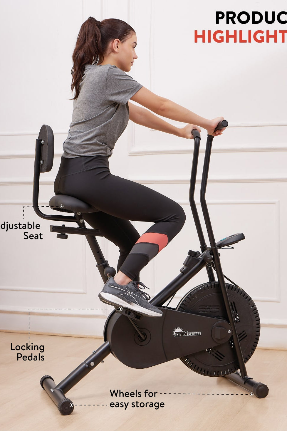 RPM1001 with Backrest & Upright Stationary Exercise Bike (6 Months extended Warranty only on Cultsport.com)