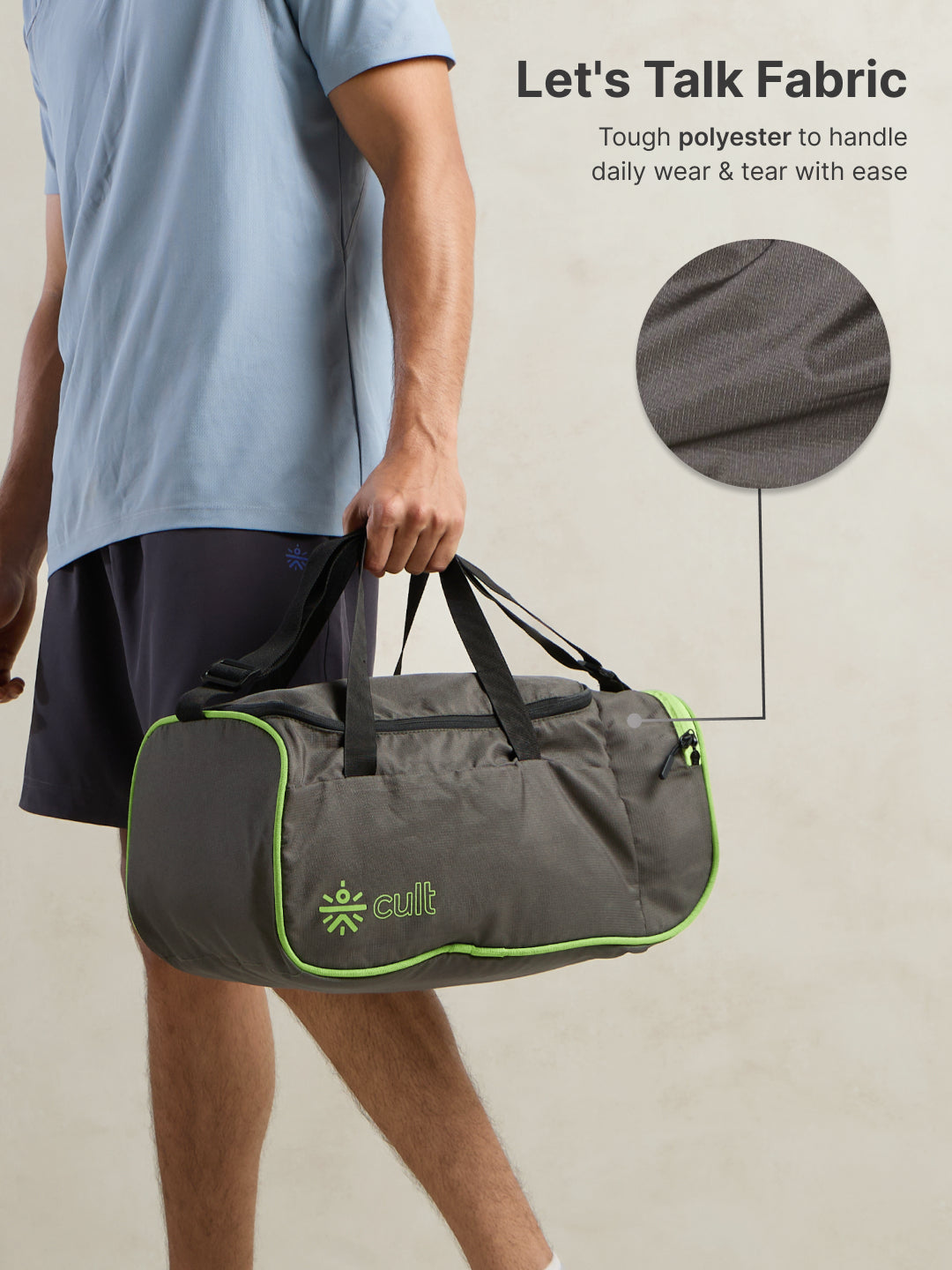 Foldable Duffle Bag 25L with Adjustable Strap Olive