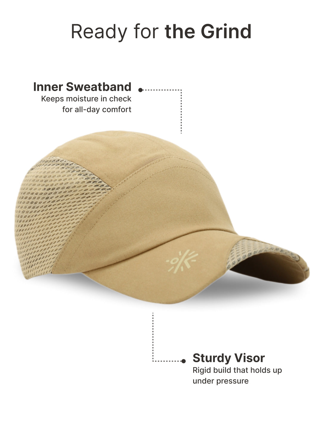 cult Cap With Mesh Beige- Unisex Adjustable Cap for Men & Women