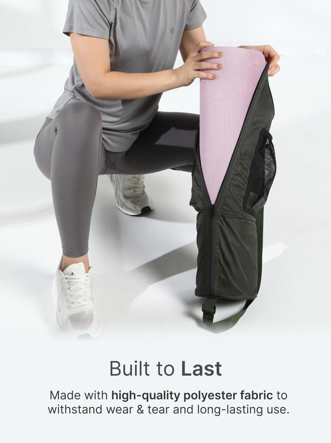 cult Yoga Mat Bag Olive with Adjustable Shoulder Strap Fits Up to 6mm Mat