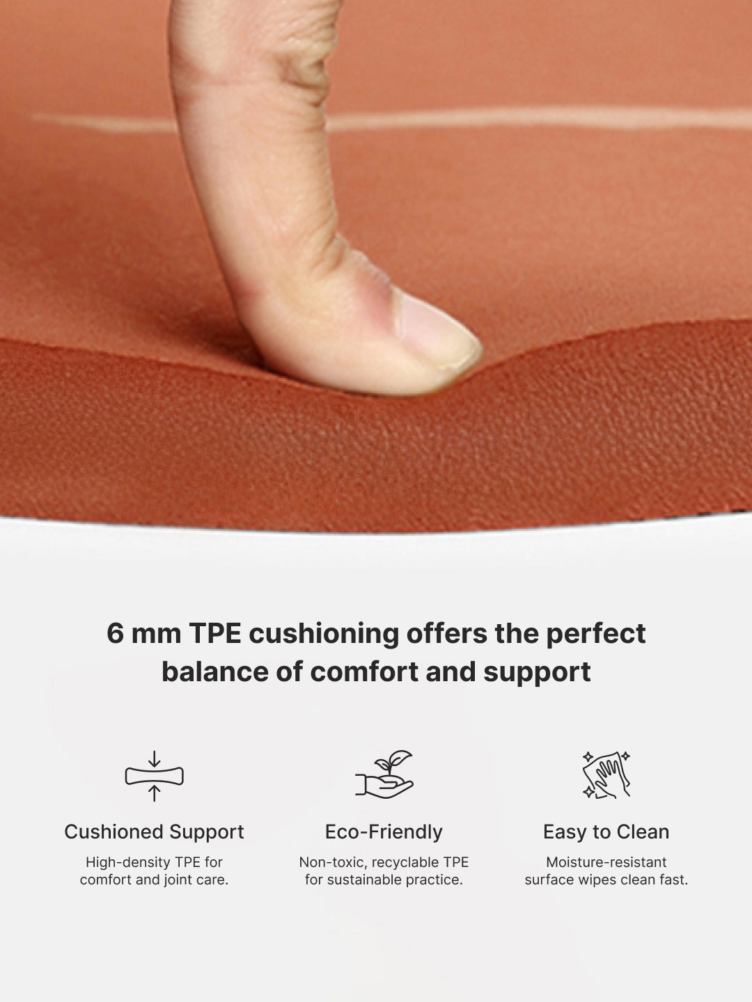 Cult TPE Yoga Mat, Non-Toxic Latex-Free, Anti-Slip, Extra-Thick Cushioning, Tear-Resistant, Travel Strap 6mm (Brown)