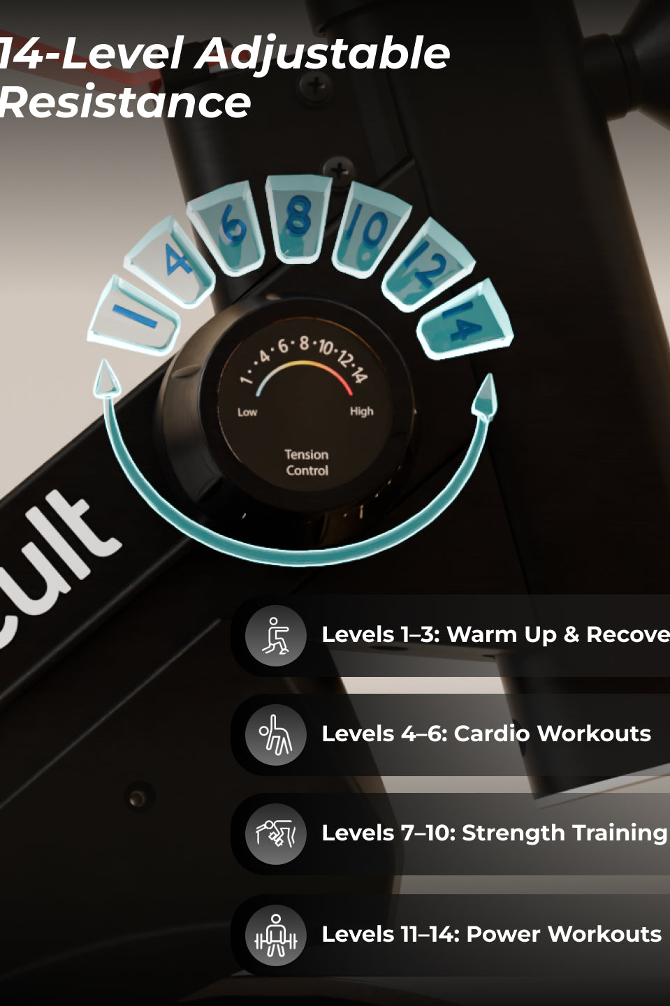 Cult SmartSpinVolt Magnetic Spin Bike | 10Kg Flywheel | 140kg Max Weight | Home Use Exercise Bike