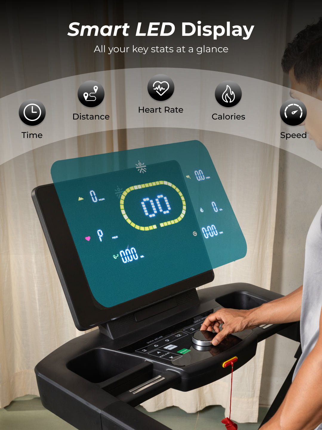Cult SmartStrideElite Brushless BLDC-AC Motor (8HP Peak) Treadmill | Max Weight: 150kg | 20 Level Auto Incline (with 6 months extended warranty)