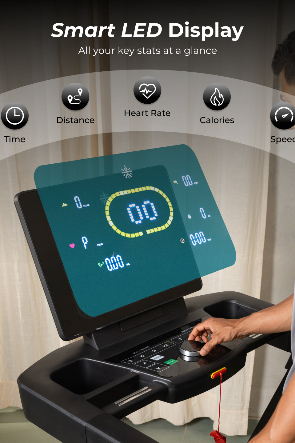 Cult SmartStrideElite Brushless AC Motor (8HP Peak) Treadmill | Max Weight: 150kg | 20 Level Auto Incline (with 6 months extended warranty)