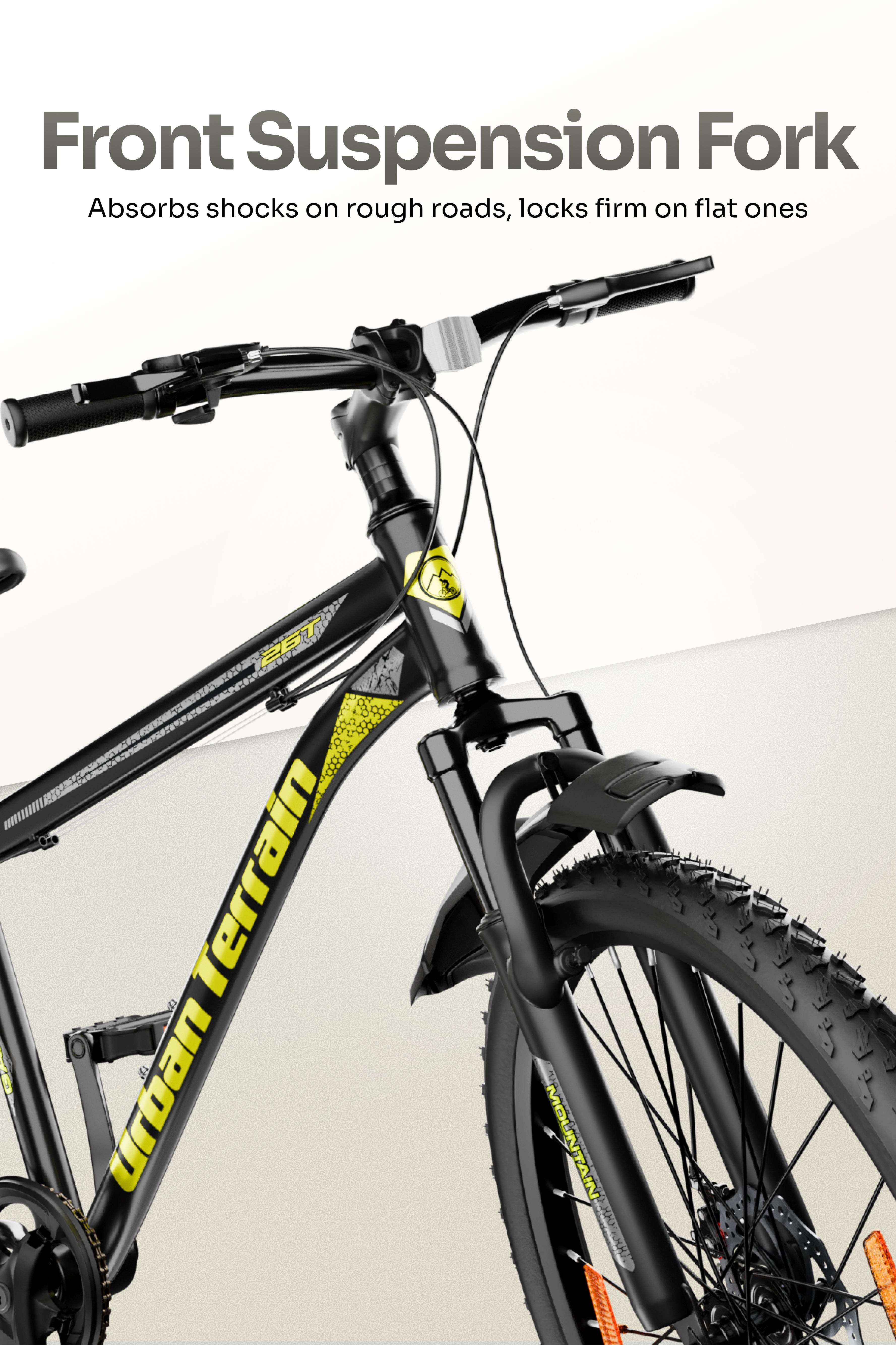 Galaxy Max Mountain Bike Steel 7 Speed Cycle 26 inch Tyre, Green With Front Suspension, Single Wall Rim and Dual Disc Brakes Ideal For 5 ft to 5.7 ft, Free Trainer Sessions and Cycling Event