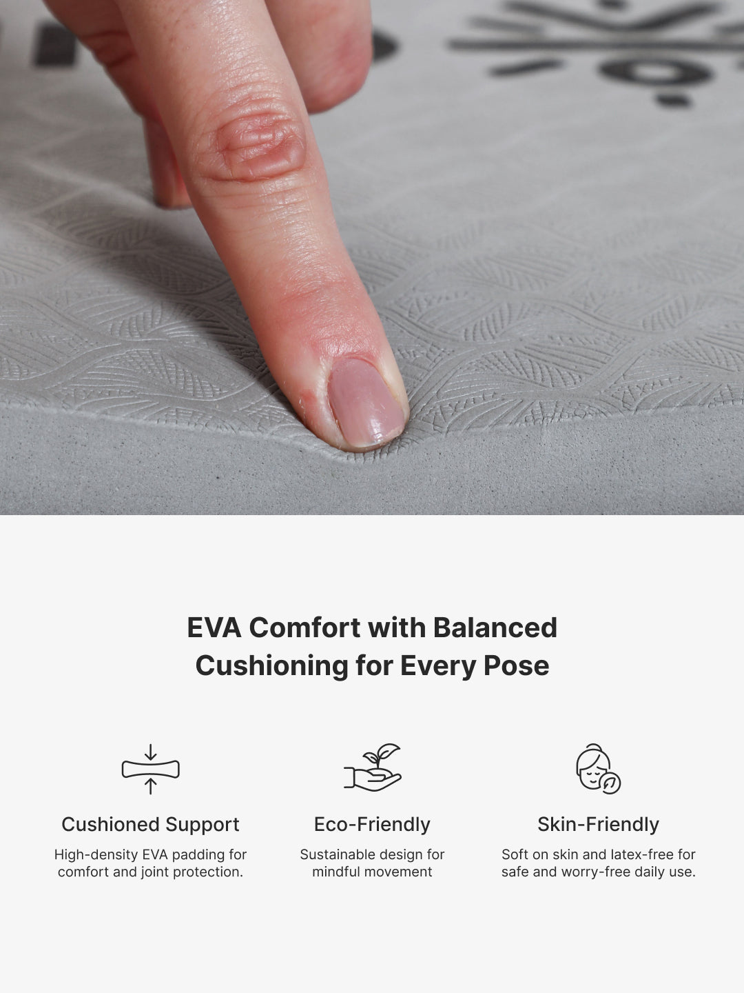 Pack of 2 EVA Yoga Knee Pads 20mm Grey – Non-Toxic, Anti-Skid & Durable