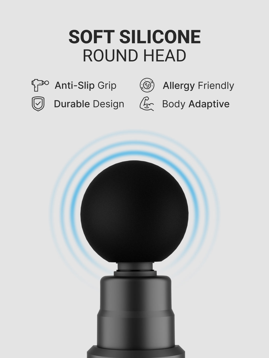 Cult Impact, Full Body Professional Gun Massager, 3000 mAh battery, QuietMotion Tech, Deep Tissue Percussions, 4 Interchangeable heads, 6 Speed levels, Silicone head.