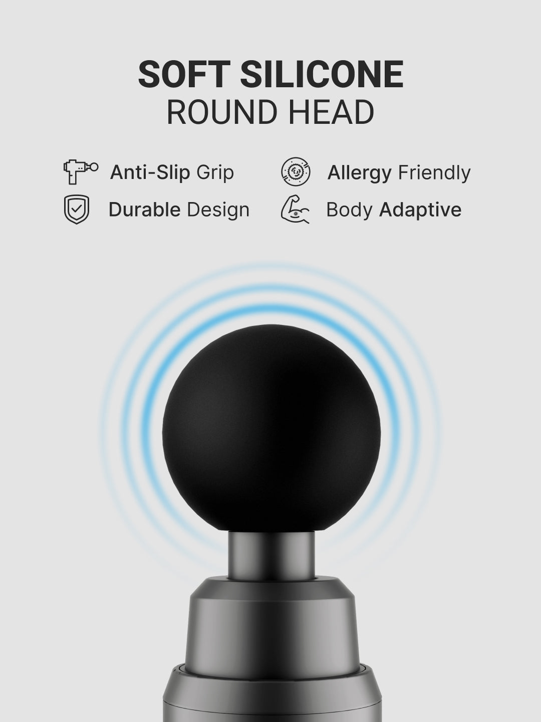 Cult Impact Pro, Full Body Professional Gun Massager, 4500 mAh battery, Deep Tissue Percussions, 4 Interchangeable heads, 6 Speed levels, Silicone head.