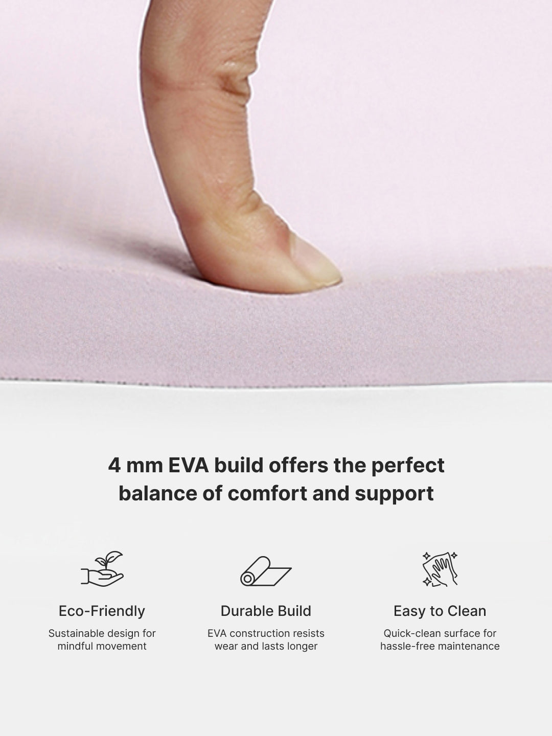 Cult Yoga Mat 4mm EVA with Carry Strap Lightweight, Non-Slip, Cushioned & Sweat-Resistant Exercise Mat Eco-Friendly Workout Mat for Yoga, Pilates, Meditation & Home Gym Pink