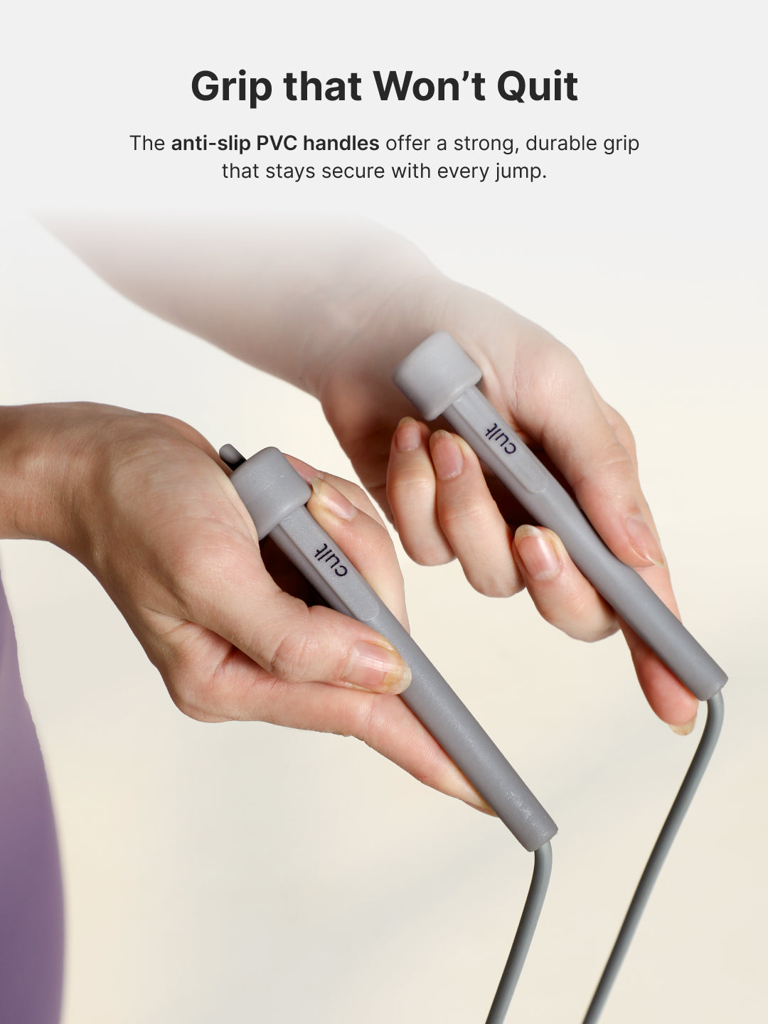 Pencil Skipping Rope for Workout & Training – Adjustable, Durable – Grey