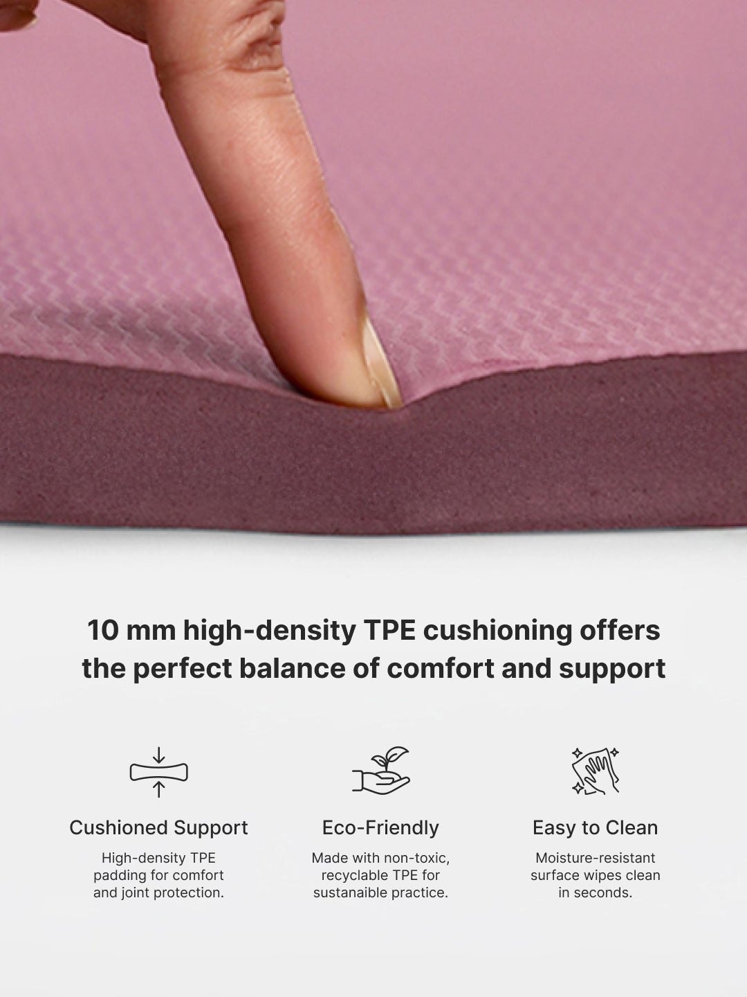 CULT TPE Yoga Mat 10mm Extra Thick with Carry Strap and Bag Non-Toxic, Latex-Free, Anti-Slip, Tear-Resistant & Lightweight Superior Cushioning for Joint Support, Ideal for Yoga, Pilates, Meditation & Home Workouts - Maroon