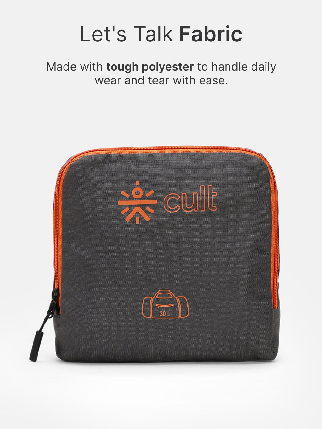 cult Foldable Duffle Bag 30L Grey