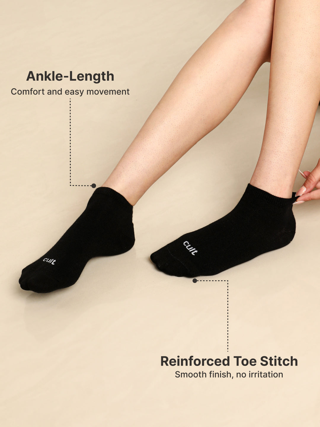 Casual Ankle Length Pack of 5 Powder Blue,Berry Red,Rusty,Grey & Black Solid Women's Socks