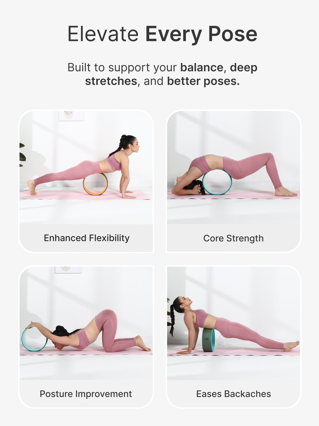 cult Yoga Wheel for Stretching and Balance Dark Grey